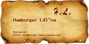 Hamburger Léna névjegykártya